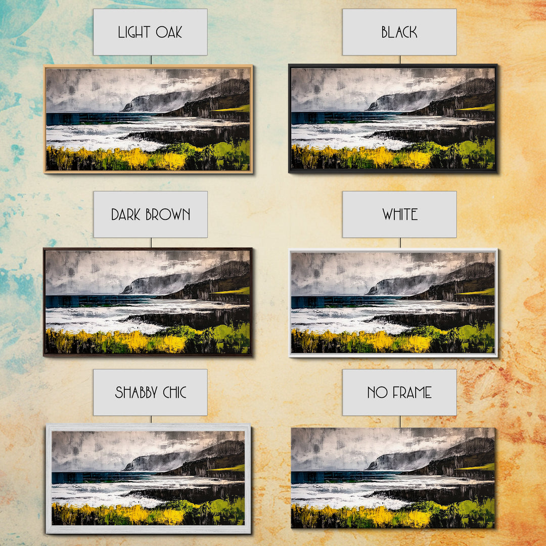 Coastal Landscape, Ocean View, Framed Canvas Print, Beach House Wall Art, Nautical Art, Minimalist Decor, Contemporary Home Art