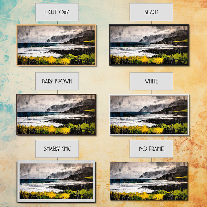 Coastal Landscape, Ocean View, Framed Canvas Print, Beach House Wall Art, Nautical Art, Minimalist Decor, Contemporary Home Art