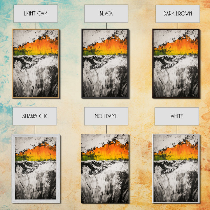 Abstract Ocean Waves, Coastal Wall Art, Modern Seascape Painting, Nautical Home Decor, Living Room Print, Framed Canvas Print