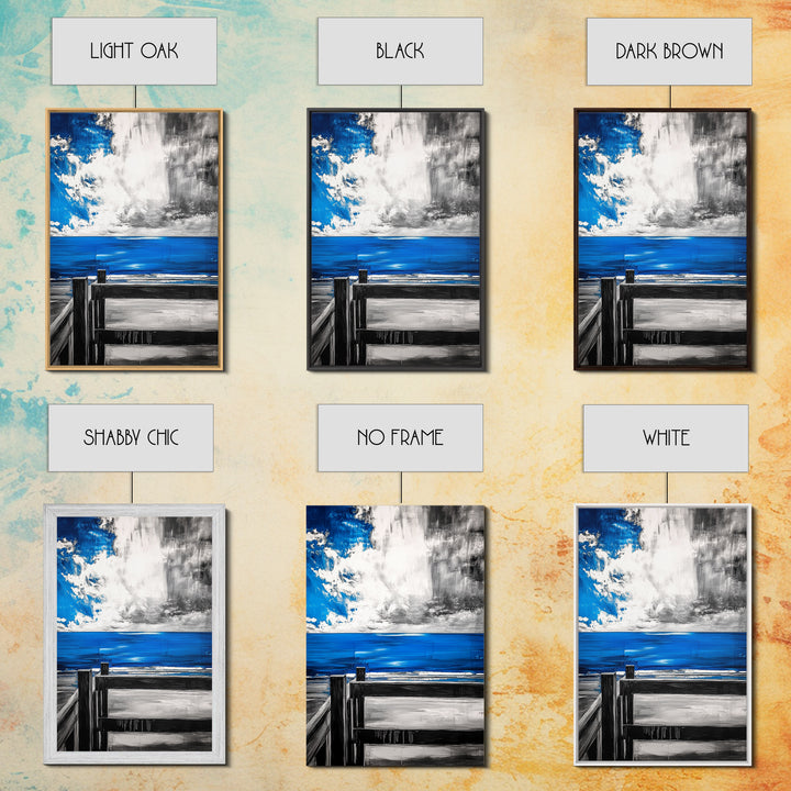 Ocean View, Coastal Art, Blue Sky, Beach Decor, Framed Canvas Print, Nautical Wall Art, Living Room Art, Modern Art, Beach House Wall Art