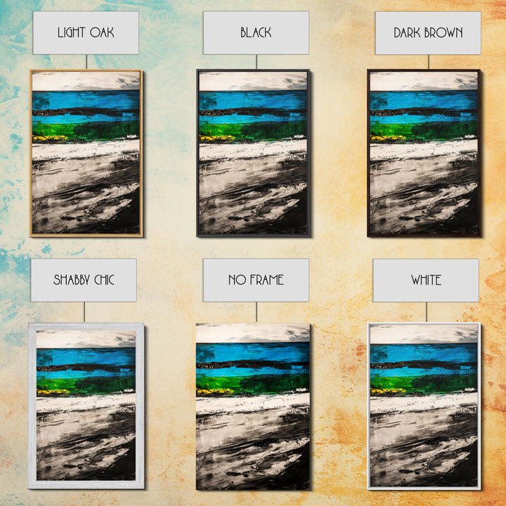 Blue Horizon, Abstract Seascape, Coastal Vibes, Nautical Decor, Framed Canvas Print, Living Room Art, Ocean Lovers Gift, Modern Wall Art