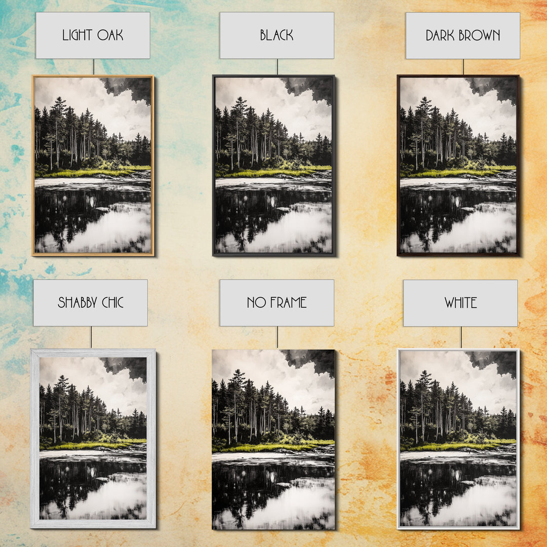 Coastal Serenity, Black and White Wall Art, Ocean Waves, Minimalist Landscape, Nautical Home Decor, Modern Art, Framed Canvas Print