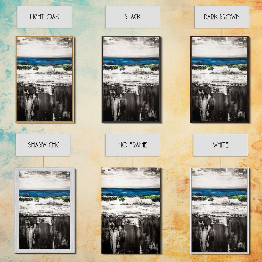 Abstract River, Black and White, Nature Art, Canvas Print, Serene Landscape, Minimalist Home Decor, Modern Wall Art