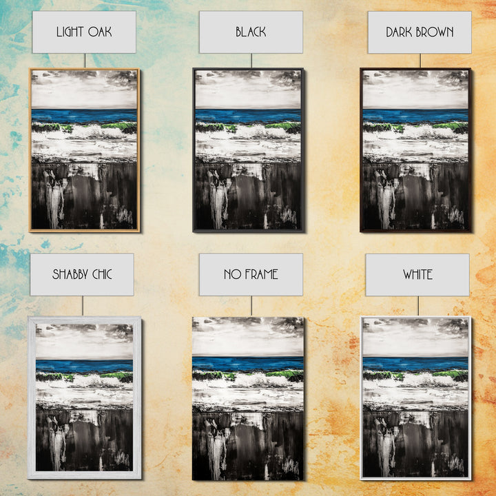 Abstract River, Black and White, Nature Art, Canvas Print, Serene Landscape, Minimalist Home Decor, Modern Wall Art