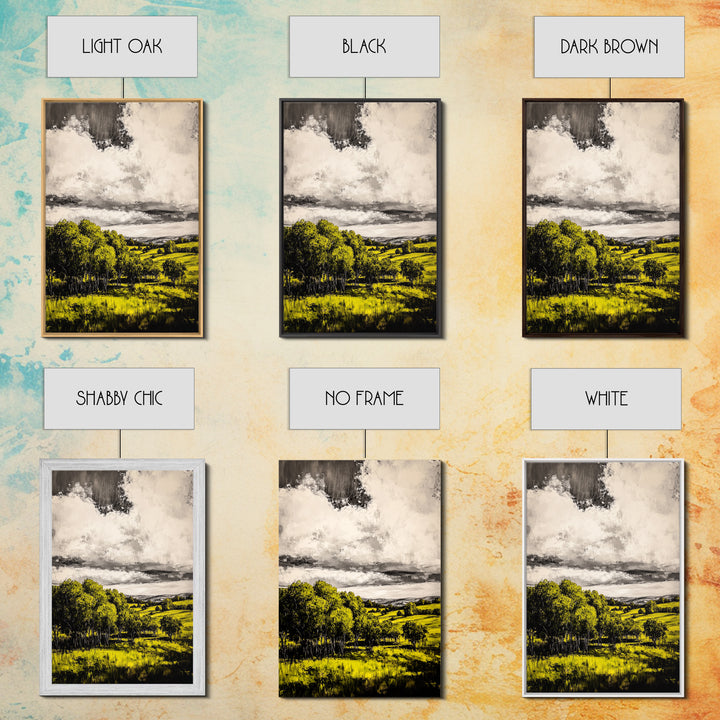 Rolling Hills, Countryside Scene, Golden Fields, Framed Canvas Print, Rustic Farmhouse Decor, Living Room Wall Art, Autumn