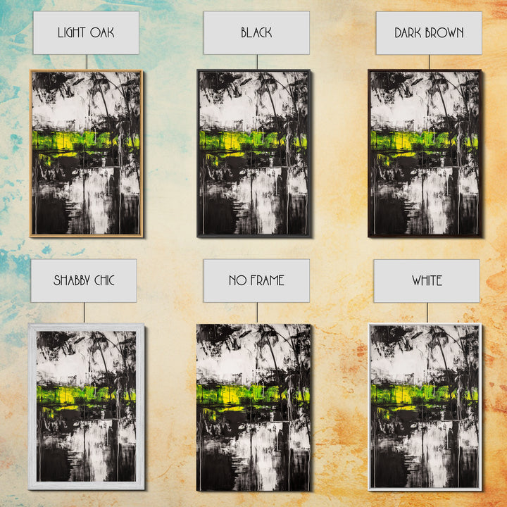 Abstract Forest, Black and White Art, Moody Nature Painting, Contemporary Wall Decor, Modern Office Art, Canvas Print