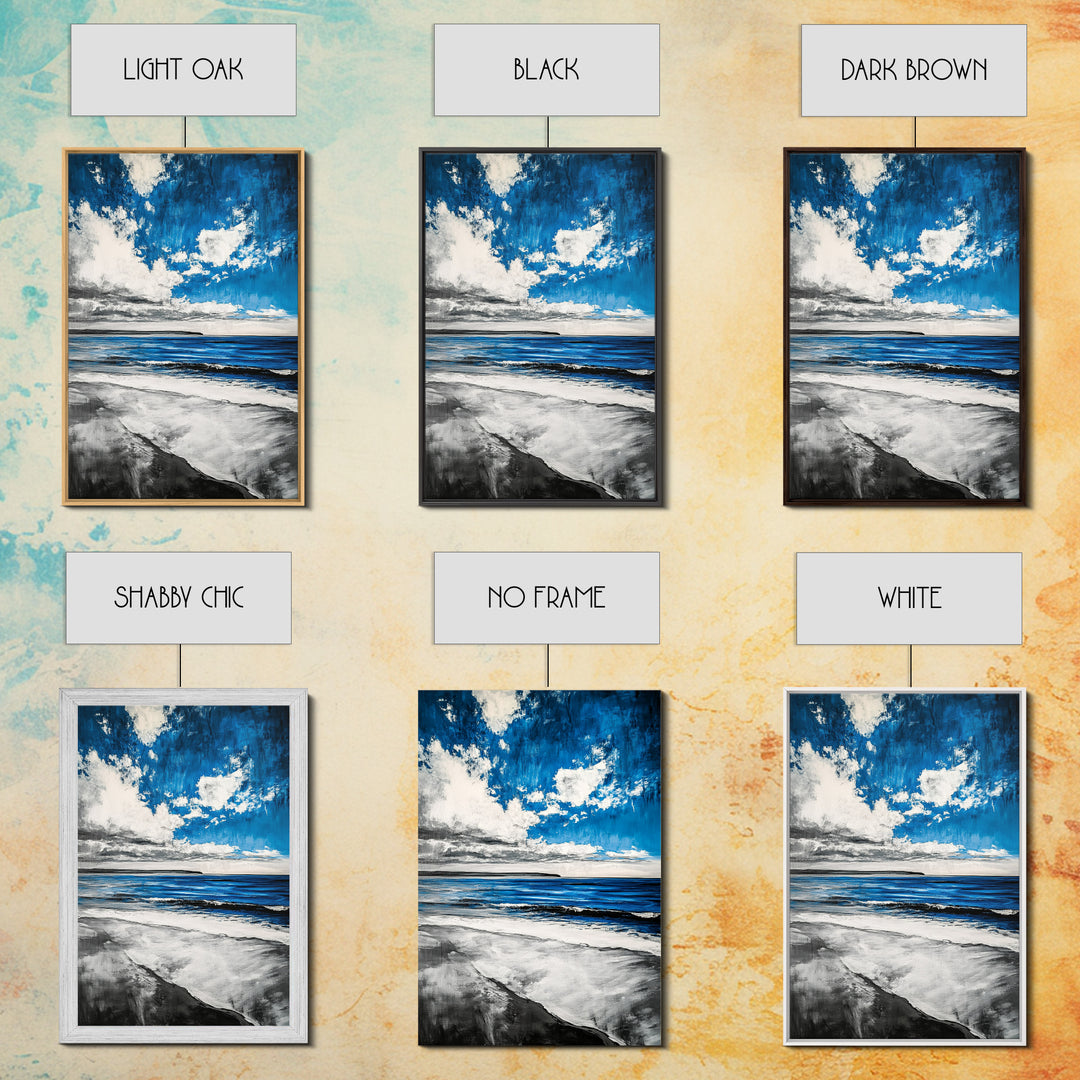 Blue Ocean, Tranquil Beach Scene, Coastal Home Decor, Seascape Wall Art, Nature Inspired, Modern Minimalist, Canvas Print