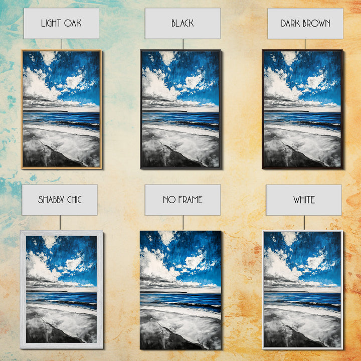 Blue Ocean, Tranquil Beach Scene, Coastal Home Decor, Seascape Wall Art, Nature Inspired, Modern Minimalist, Canvas Print