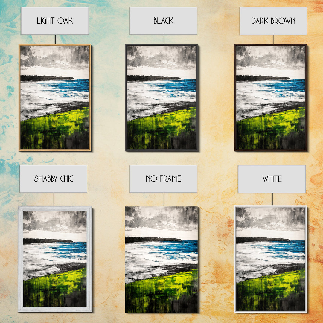 Coastal Serenity, Ocean View, Beach Horizon, Framed Canvas Print, Seascape Art, Modern Home Decor, Nautical Wall Art, Office Decor