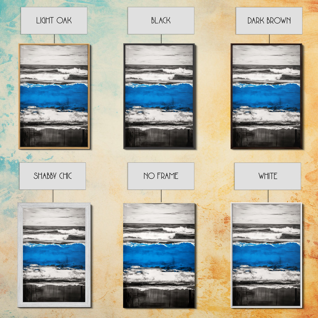 Rolling Waves, Beach Sunset, Blue Ocean, Canvas Print, Coastal Wall Art, Living Room Decor, Nautical Painting, Modern Seascape