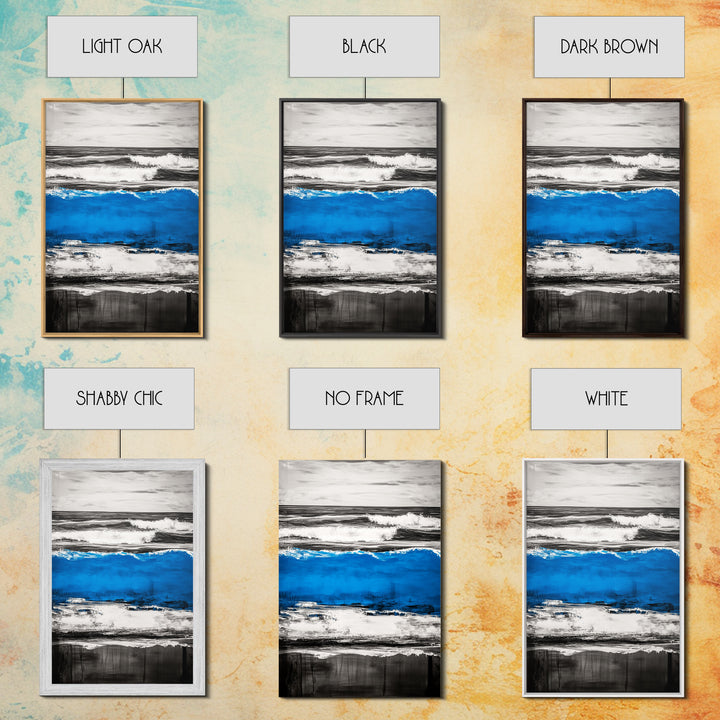 Rolling Waves, Beach Sunset, Blue Ocean, Canvas Print, Coastal Wall Art, Living Room Decor, Nautical Painting, Modern Seascape