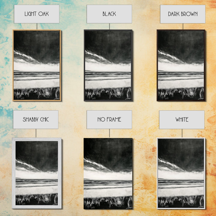 Dark Sky, Ocean Storm, Dramatic Seascape, Canvas Print, Moody Wall Art, Modern Coastal Decor, Nautical Painting, Living Room Art