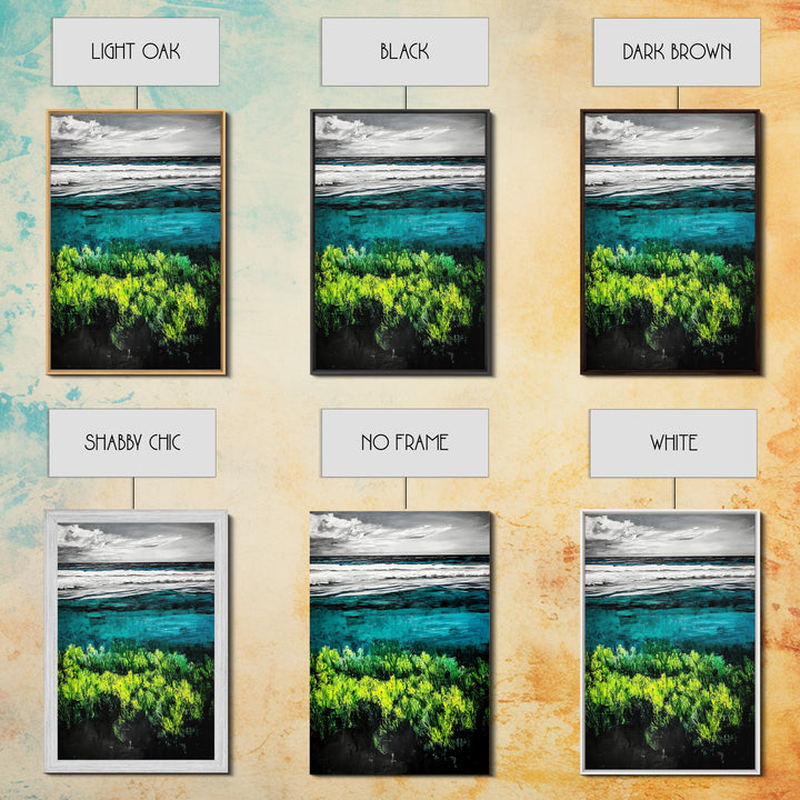 Ocean Landscape Art, Coastal Wall Print, Beach House Decor, Nature Inspired Art, Living Room Art, Minimalist Seascape, Framed Canvas Print