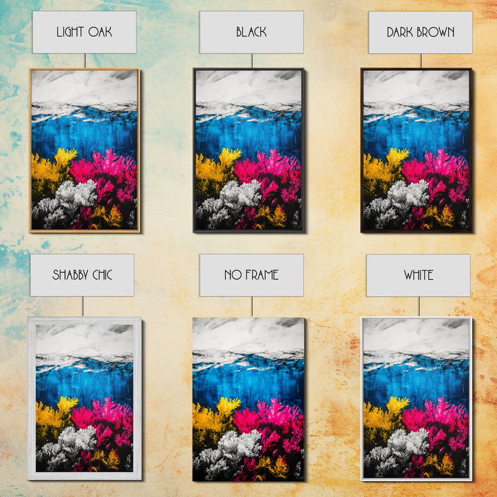 Coral Reef Print, Underwater Ocean Art, Coastal Wall Decor, Vibrant Marine Art, Nautical Wall Art, Beach House Decor, Framed Canvas Print