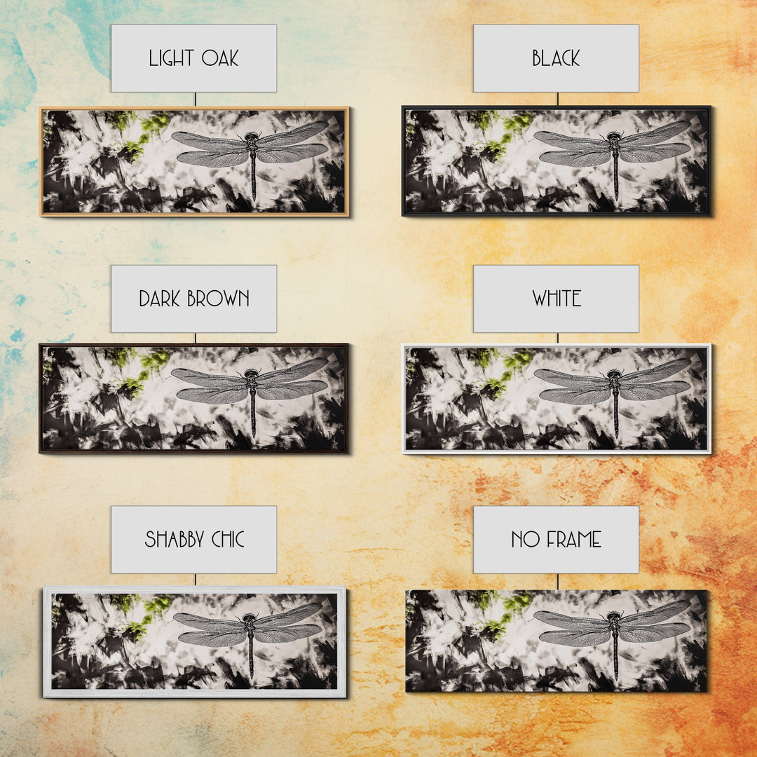 Dragonfly Sketch, Monochrome Nature, Canvas Print, Modern Wall Art, Minimalist Decor, Botanical Illustration, Bedroom Artwork