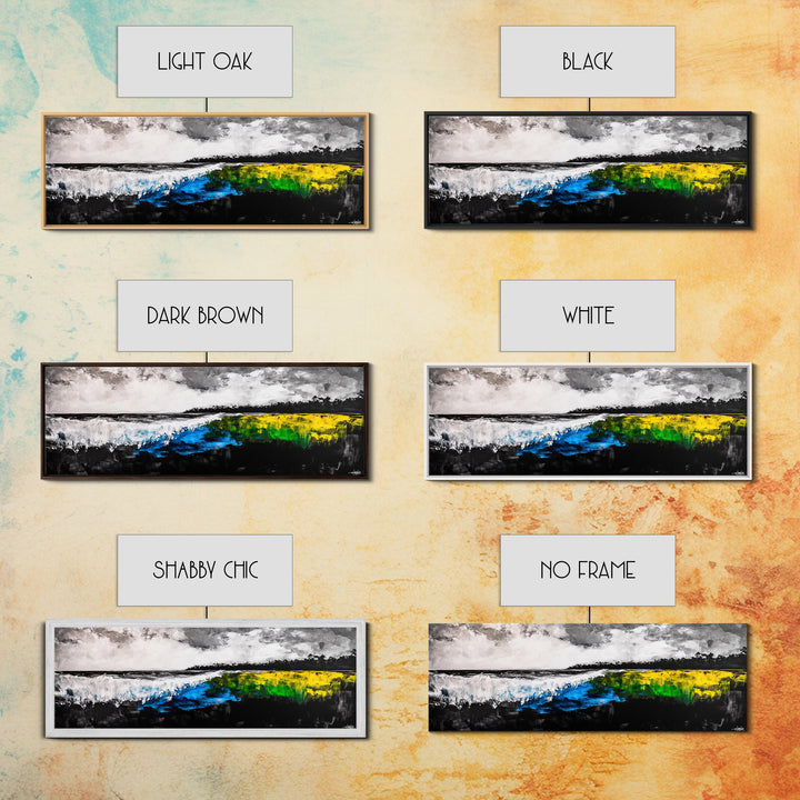 Abstract Beach, Coastal Canvas Print, Ocean Wall Art, Minimalist Seascape, Blue Art, Modern Decor, Living Room Art, Nautical Print