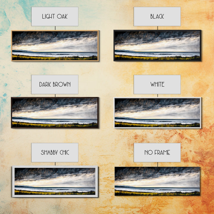 Coastal Storm, Dramatic Sky, Seascape Painting, Canvas Print, Ocean Wall Art, Minimalist Style, Large Art, Bedroom Decor, Moody Tones