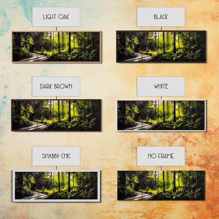 Dark Forest, Mystical Path, Framed Canvas Print, Nature Inspired Wall Art, Greenery Home Decor, Large Wall Art, Living Room Art