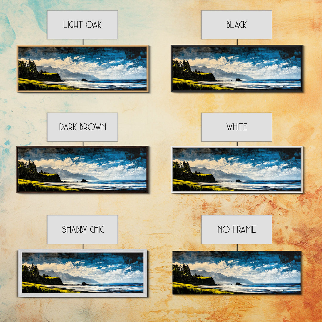 Coastal Cliff Painting, Blue Ocean Wall Art, Scenic Seaside Landscape, Nature Decor, Relaxing Beach Artwork, Bedroom Wall Art, Canvas Print