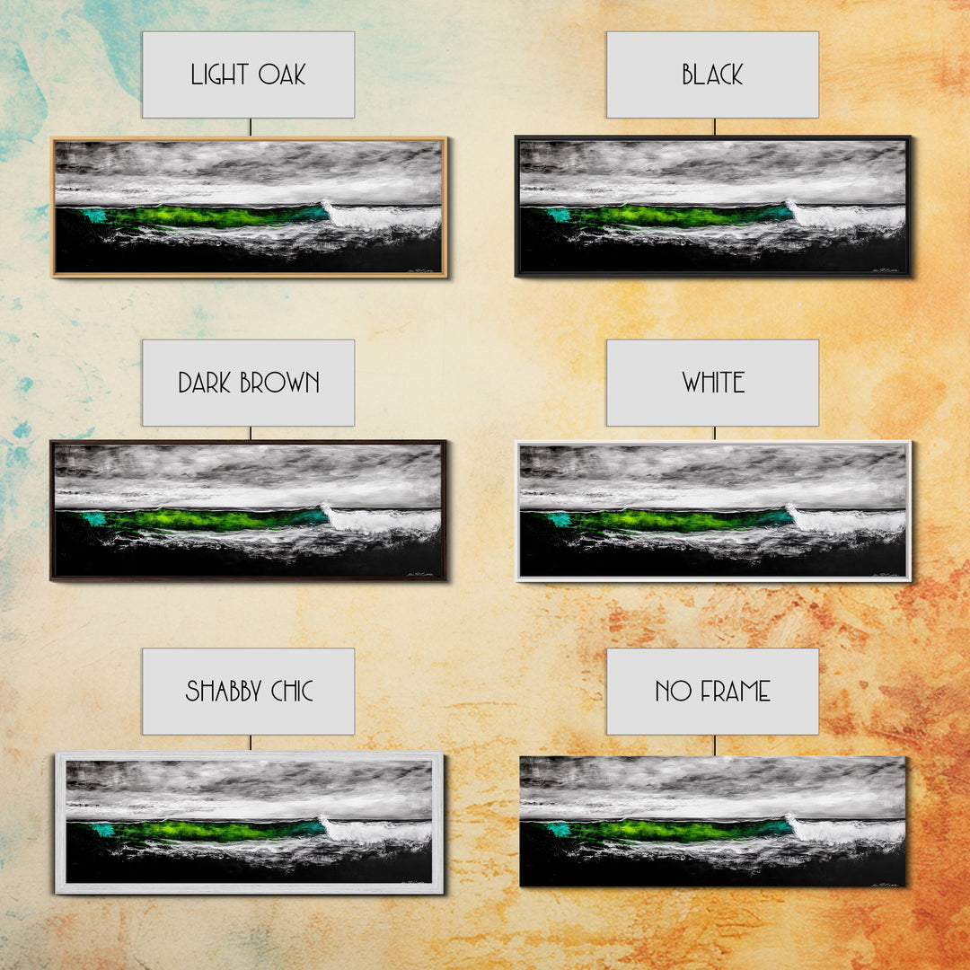 Rolling Waves, Coastal Decor, Stormy Seascape Print, Blue and White Art, Beach House Wall Art, Nautical Home Style, Framed Canvas Print