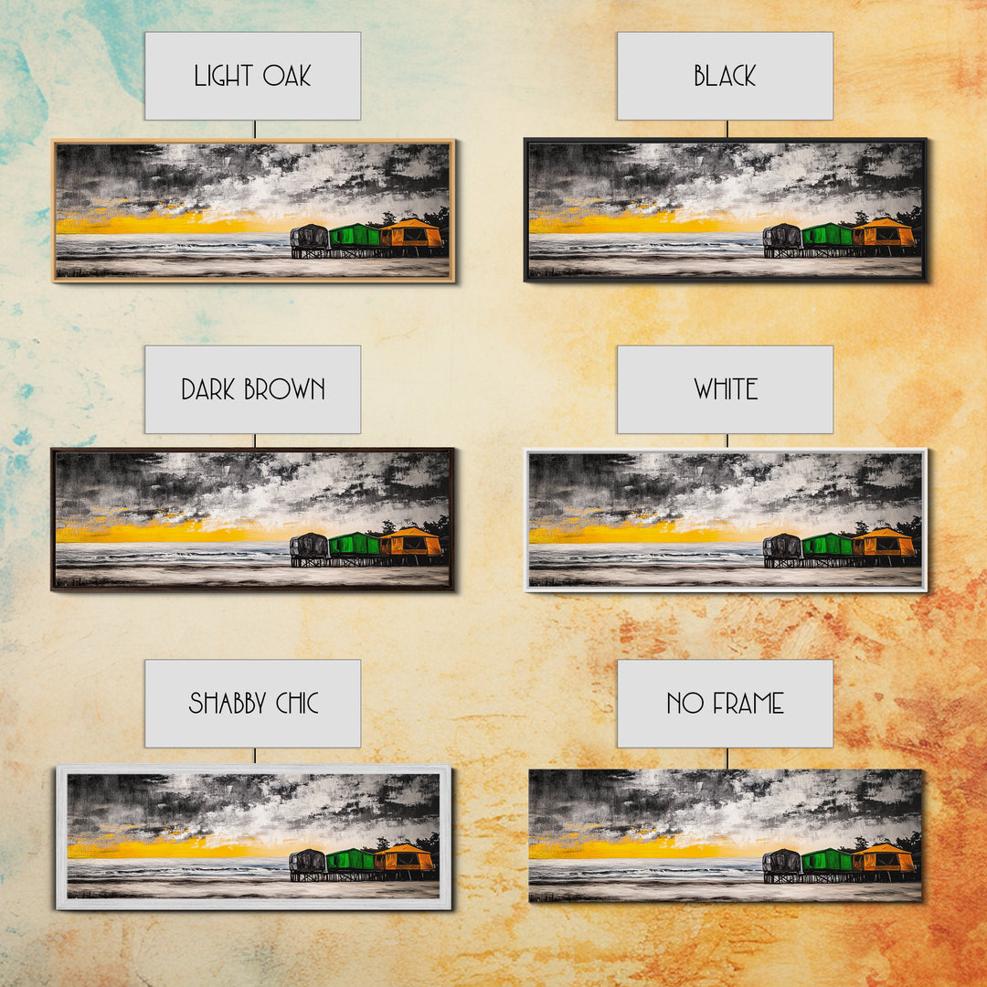 Coastal Retreat, Beach House Decor, Ocean Art, Canvas Print, Tropical Sunset Painting, Seaside Landscape, Serene Beach Art, Nautical Wall Art