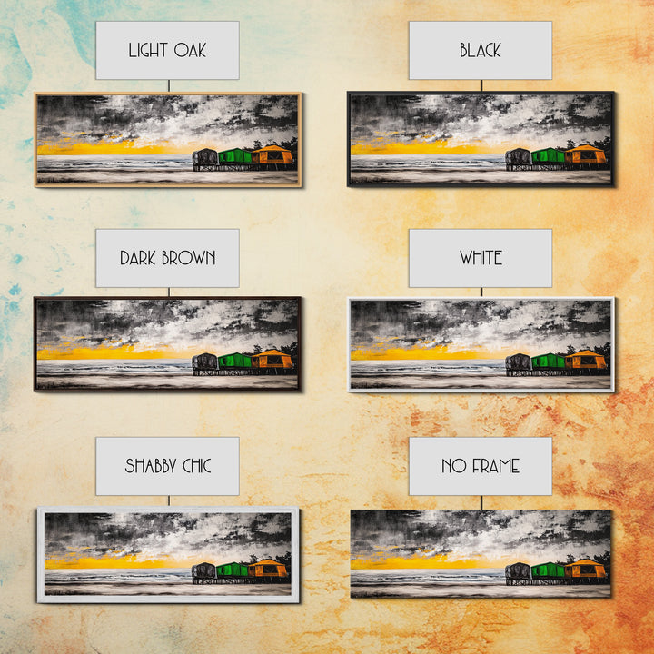 Coastal Retreat, Beach House Decor, Ocean Art, Canvas Print, Tropical Sunset Painting, Seaside Landscape, Serene Beach Art, Nautical Wall Art