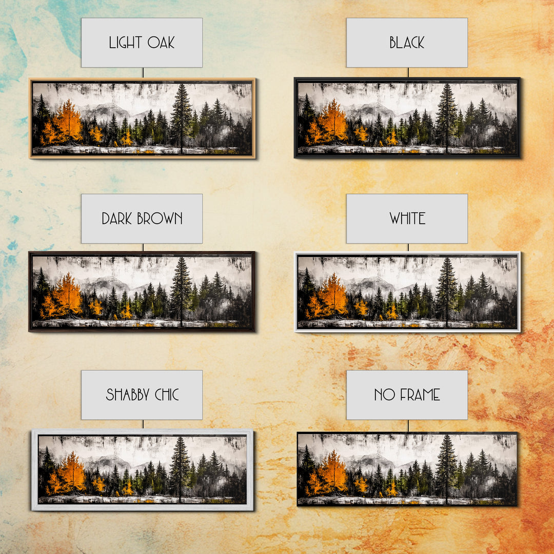 Autumn Forest, Mountain Landscape, Framed Canvas Print, Fall Wall Art, Nature Decor, Rustic Home Art, Modern Cabin Print, Office Art