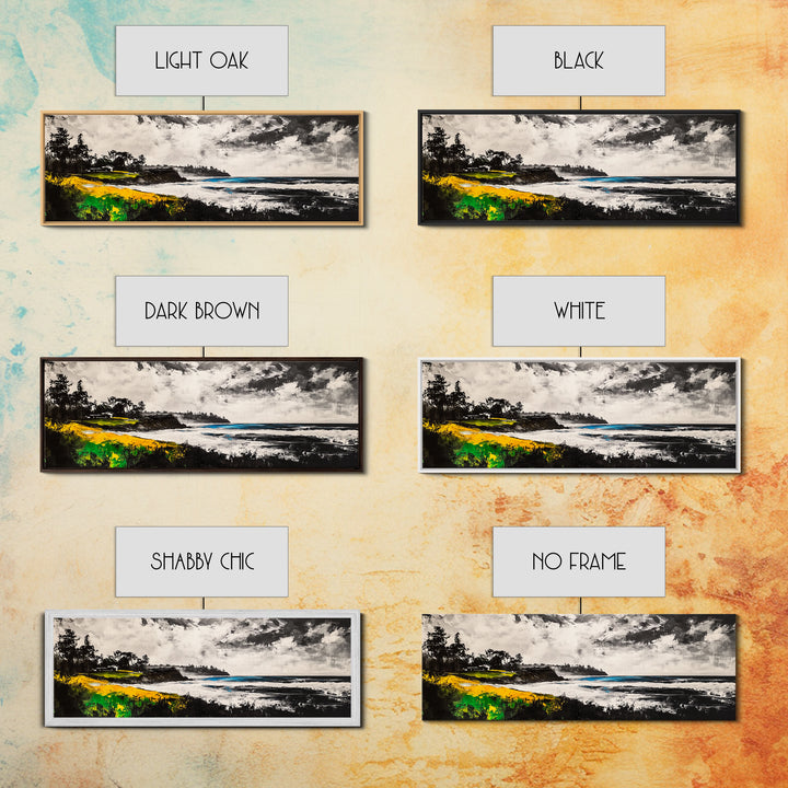 Coastal Cliffs, Stormy Beach, Framed Canvas Print, Ocean Landscape, Nautical Home Art, Black and White Coastal Print, Office Decor