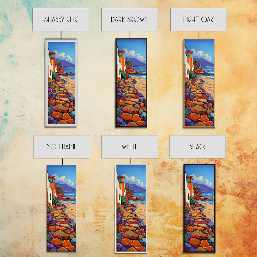 Beach, Pathway, Tropical, Coastal Homes Canvas Print, Vibrant Summer Landscape, Coastal Living Room Art, Oceanfront Wall Accent, Boho Beach Art