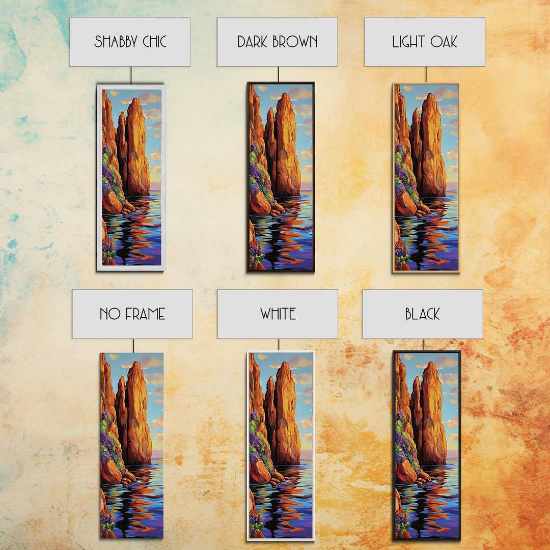 Cliffs, Ocean, Sunset, Majestic Seaside Rock Canvas Print, Bold Coastal Wall Art, Nature Lover Decor, Living Room or Office Art