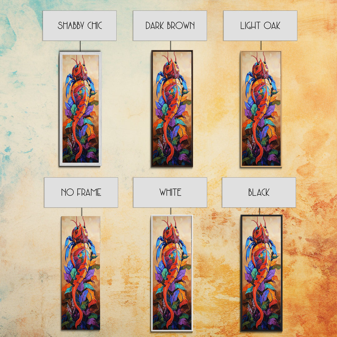 Crab Abstract, Bright Sea, Canvas Print, Nautical wall art, whimsical seafood decor, coastal beach house accent, bold boho lobster painting