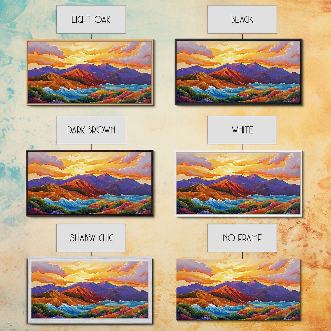 Sunset Ridge, Ocean Breeze, Autumn Mountains, Canvas Print, Warm Fall Wall Art, Rustic Living Room, Earthy Nature Artwork
