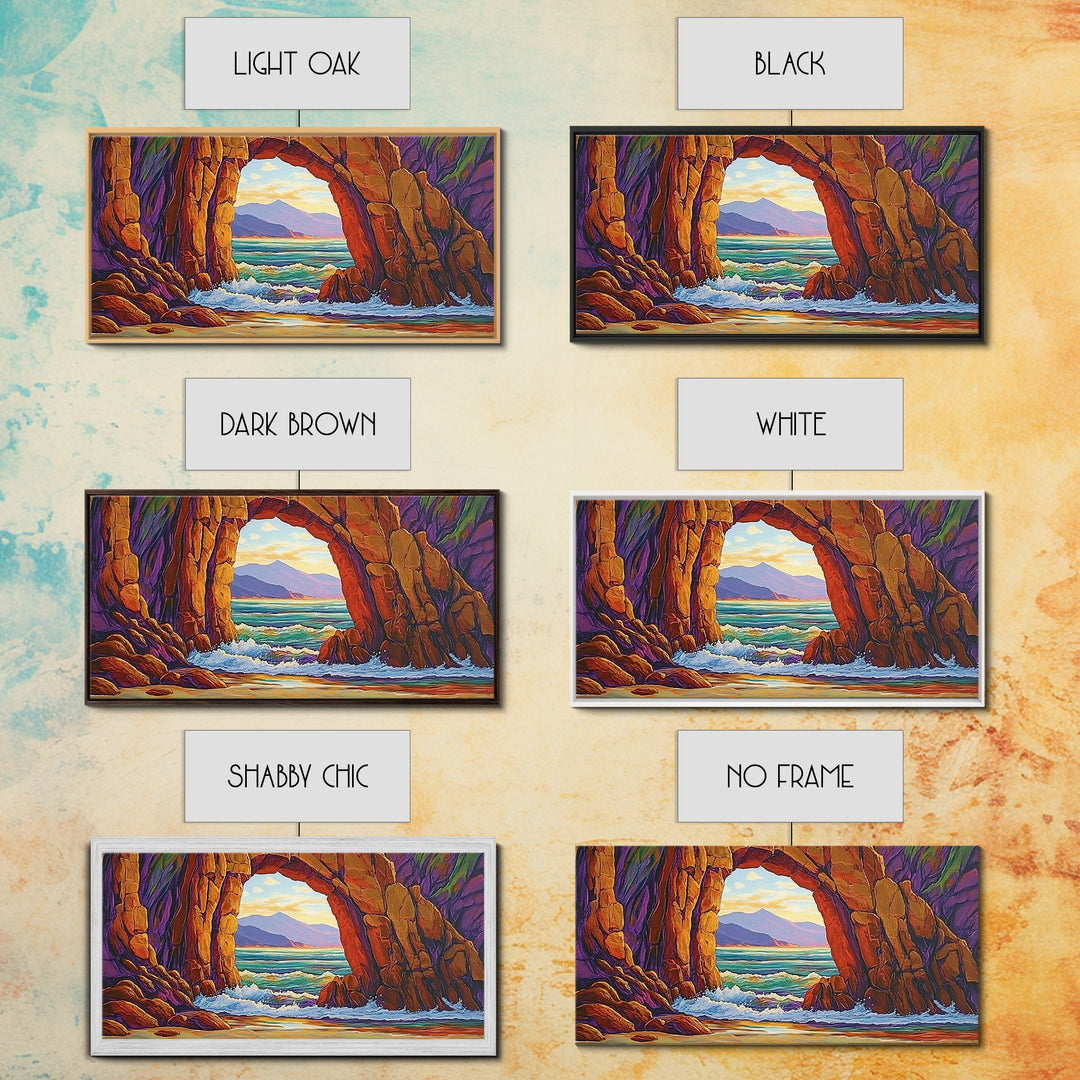 Archway Ocean, Rocks, Canvas Print, Coastal Decor, Beach House Landscape Art, Dramatic Seascape, Living Room Wall Art, Nature Painting