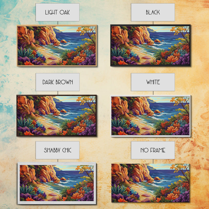 Cove Beach, Tropical, Hideaway, Coastal beach hideaway Canvas Print, tropical wall art, bedroom ocean view, vibrant color landscape