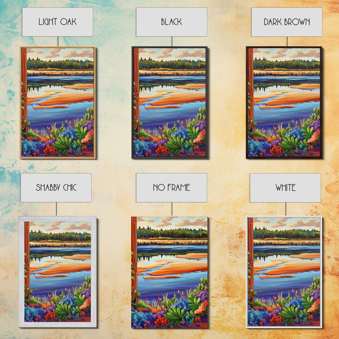 River Marsh, Reflection, Nature Landscape Canvas Print, Peaceful Lake Wall Art, Dining Room Decor, Tranquil Scenic Artwork