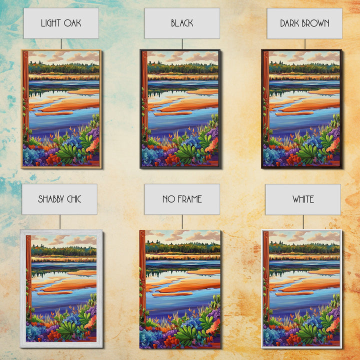 River Marsh, Reflection, Nature Landscape Canvas Print, Peaceful Lake Wall Art, Dining Room Decor, Tranquil Scenic Artwork