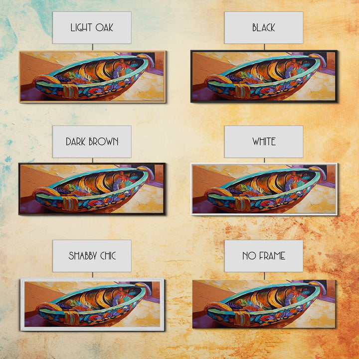 Colorful Fruit Bowl, Tropical Kitchen Art, Bright Banana Still Life, Framed Canvas Print, Boho Dining Room Wall Art