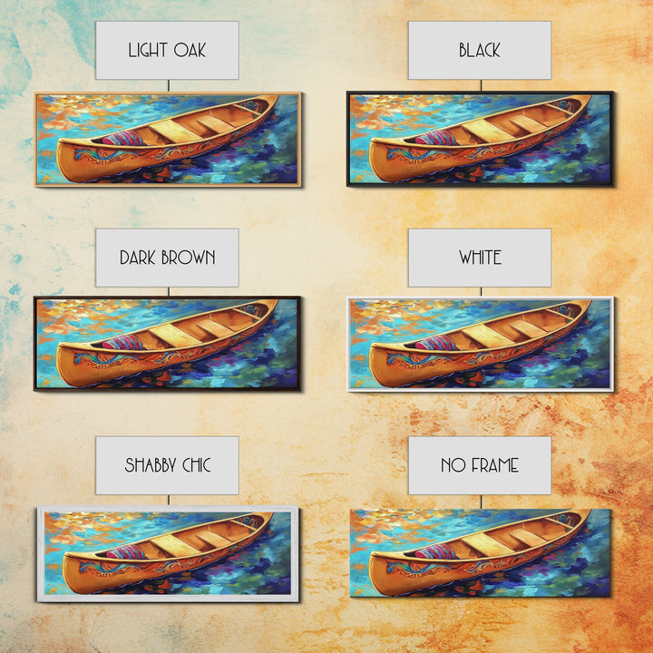 Canoe Reflections, Still Water, Nature Adventure, Relaxing Vibe, Canvas Print, Lake House Decor, Peaceful Boho Wall Art