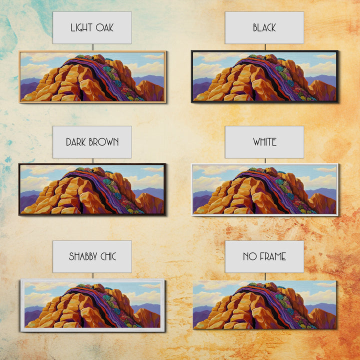 Rocky Mountain Peak, Colorful Cliffs, Nature Layers, Framed Canvas Print, Office Wall Art, Contemporary Landscape, Nature Inspired Art