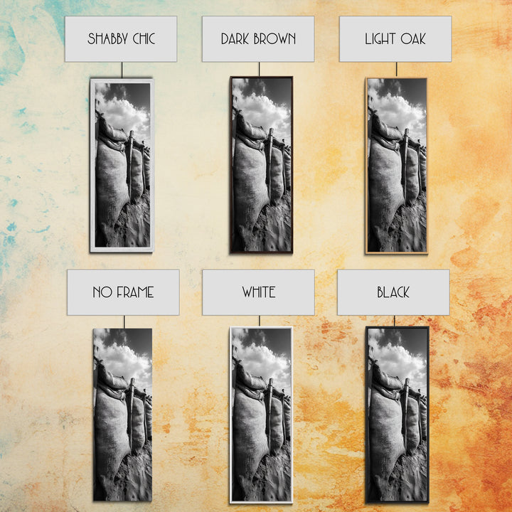 Burlap Sacks, Earthy Texture, Farm Supply Scene, Rustic Black and White Canvas Print, Country Kitchen Art, Pantry Wall Decor, Office Wall Art