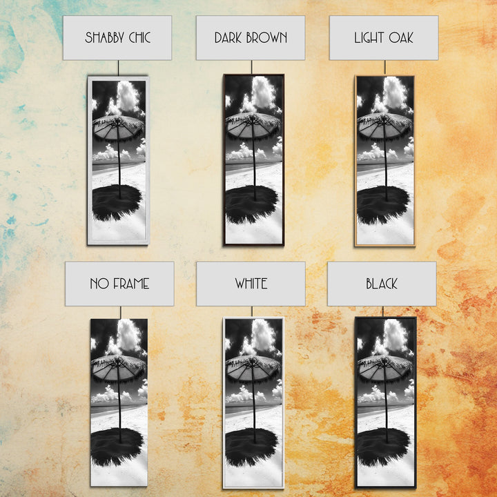 Beach Umbrella, Summer Shade, Ocean Serenity, Island Dreams, Coastal Peace, Framed Canvas Print, Living Room Wall Art, Boho Tropical Décor