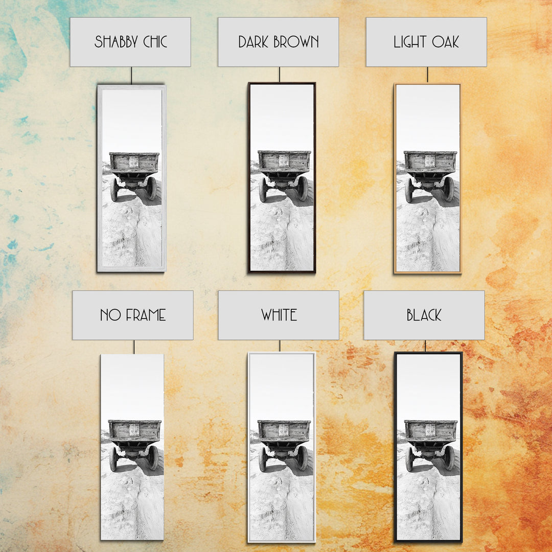 Desert Wagon, Abandoned Cart, Rustic Sandscape, Framed Canvas Print, Farmhouse Wall Art, Neutral Tones, Vintage Desert Scene, Fall Style