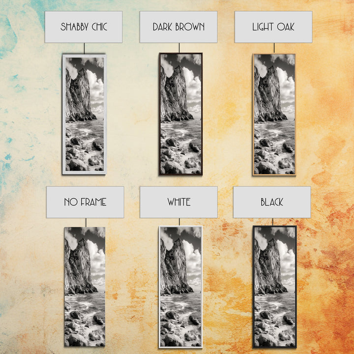 Coastal Cliffside, Seaside Rock Wall, Ocean Wilderness, Canvas Print, Rustic Beach House Art, Adventure Decor, Nature Photography