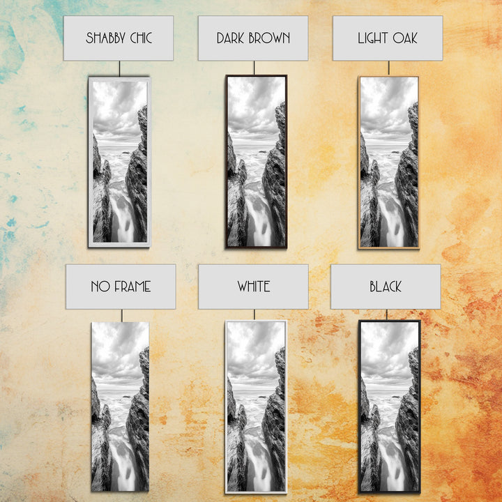 Rocky Sea Gap, Moody Ocean Art, Monochrome Seascape, Minimalist Wall Decor, Canvas Print, Coastal Living Room Wall Art, Living Room Art