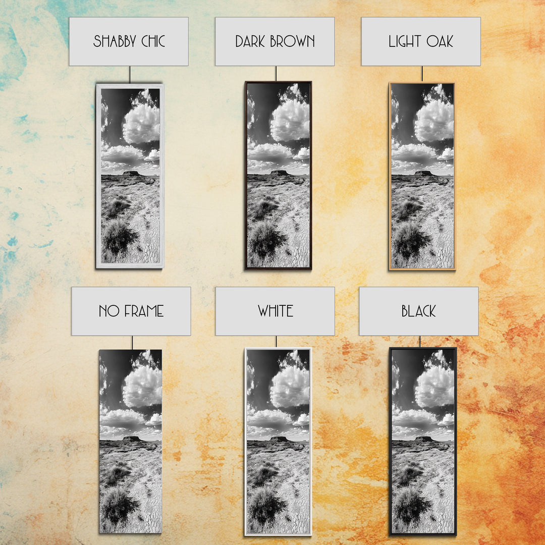 Desert Butte View, Southwest Horizon, Dramatic Sky, Framed Canvas Print, Boho Living Room Art, Western Landscape Photography, Man Cave