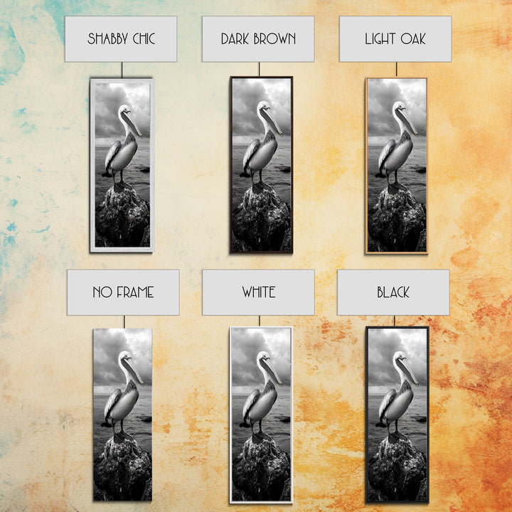 Coastal Bird Portrait, Ocean Wildlife, Nature Decor, Minimalist Art, Framed Canvas Print, Beach House Bathroom Wall Art, Living Room Art