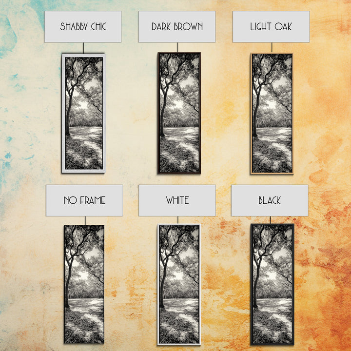 Autumn Forest Light, Peaceful Woodland Canopy, Fall Vibes Scene, Framed Canvas Print, Cozy Living Room Art, Entryway Wall Art