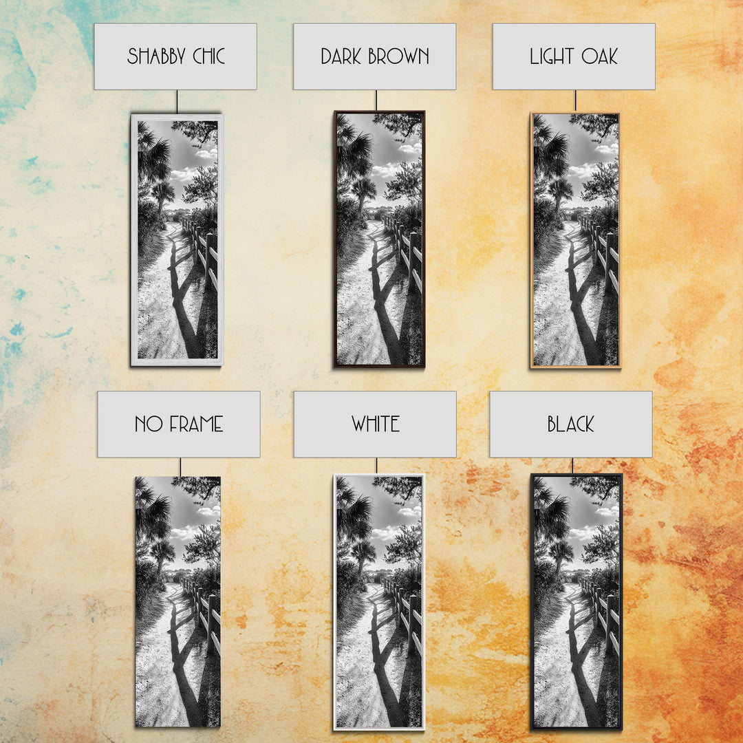 Beach Path, Palm Shadows, Coastal Walkway, Tropical Foliage, Canvas Print, Bathroom or Hallway Wall Art, Coastal Minimalist, Cozy Lodge Decor