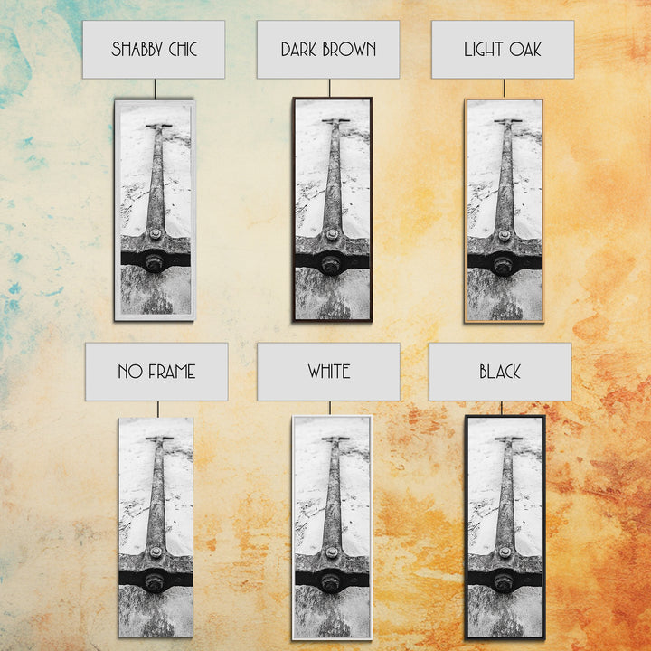 Rusted Anchor, Beach Texture, Metal Detail, Framed Canvas Print, Industrial Coastal Wall Art, Nautical Bathroom Print, Office Decor