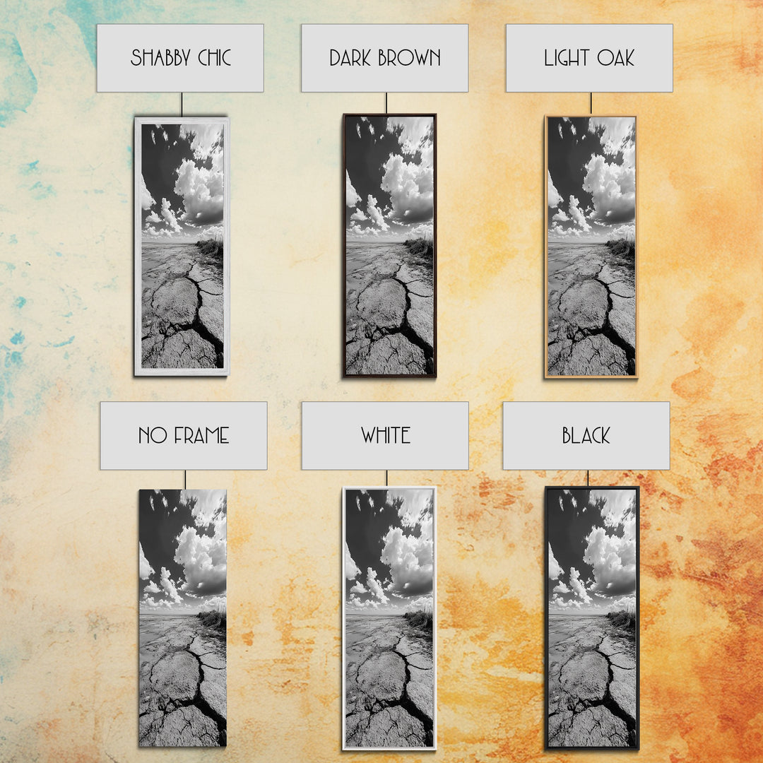 Cracked Earth Shore, Rustic Desert Vibe, Nature Texture Print, Fall Living Room Art, Framed Canvas Print, Earthy Minimalist Decor